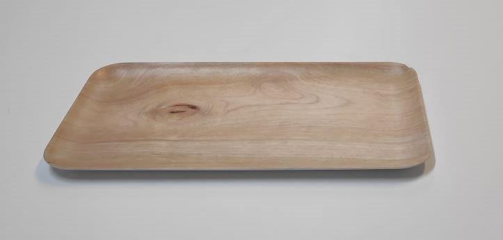 38x19.5cm מגש מלמין דמוי עץ בהיר