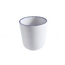 כוס מלמין לבן פס כחול 7.5 ס"מ